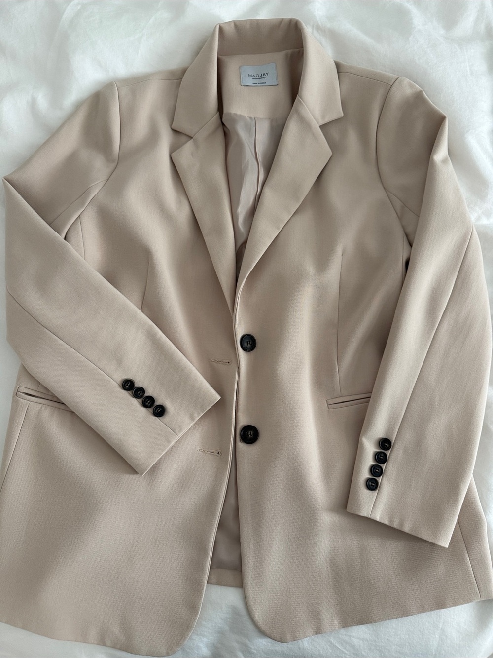 MAGJAY Korean brand Neutral Beige Single-Breasted Blazer/ oversized